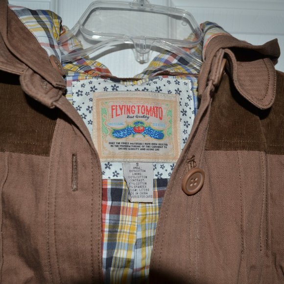 Spring Jacket with Corduroy Trim & Removable Hood - Picture 2 of 5